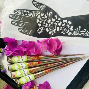 ৩ টা বড় সাইজের মেহেদী সাথে ১ টা মেহদী স্টিকার ফ্রী।